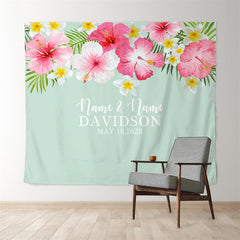 Lofaris Personalized Tropical Floral Wedding Backdrop