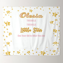Lofaris Personalized Twinkle Little Star Birthday Backdrop Banner