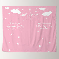 Lofaris Personalized Twinkle Baby Shower Backdrop Banner