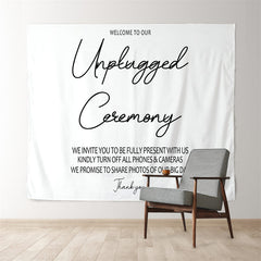 Lofaris Personalized Unplugged Ceremony Sign Wedding Backdrop