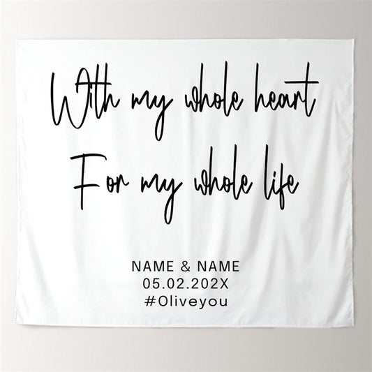 Lofaris Personalized Wedding Backdrop Tapestry for Photo