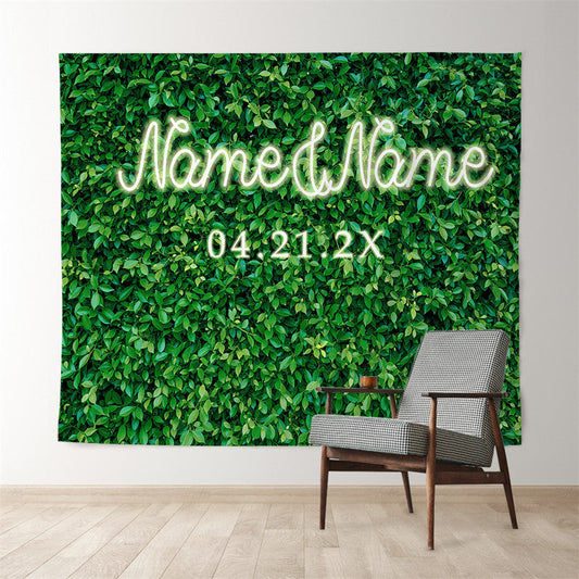 Lofaris Personalized Greenery Wedding Backdrop For Party