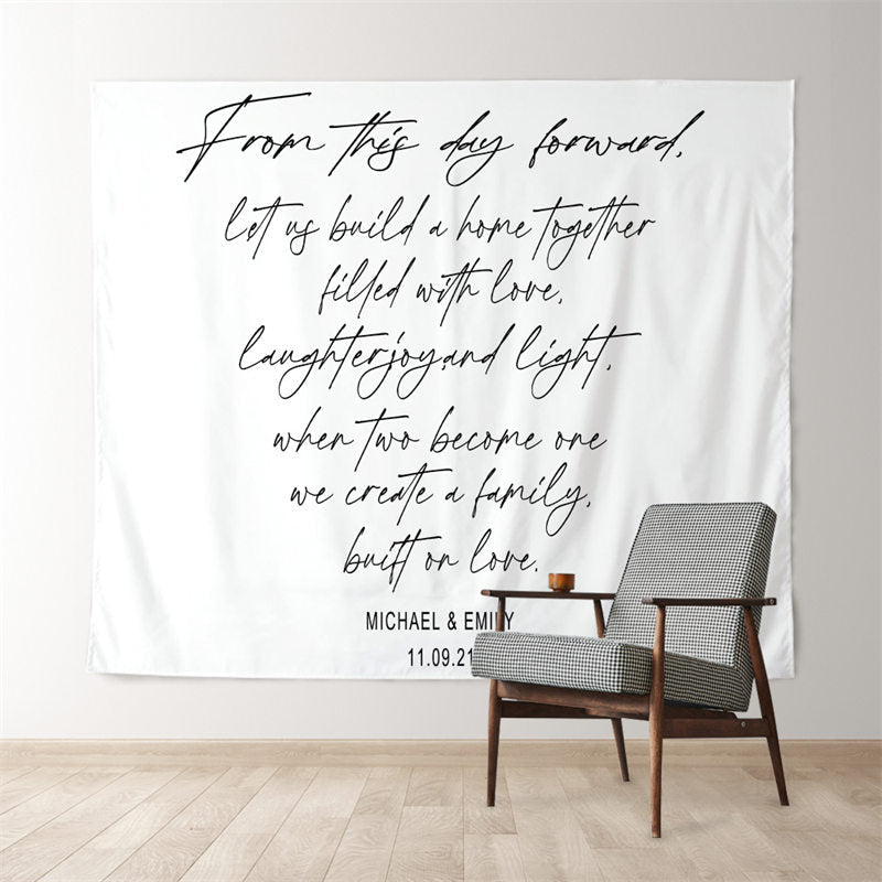 Lofaris Personalized Wedding Vows Backdrop Decor Banner