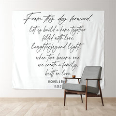 Lofaris Personalized Wedding Vows Backdrop Decor Banner