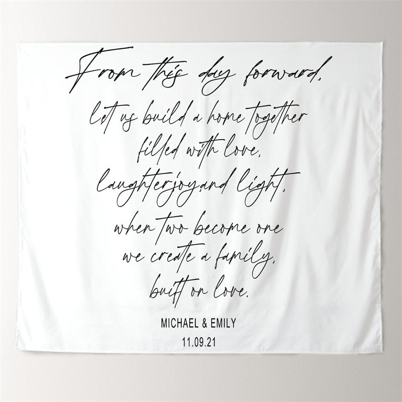 Lofaris Personalized Wedding Vows Backdrop Decor Banner