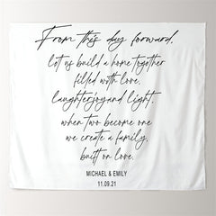 Lofaris Personalized Wedding Vows Backdrop Decor Banner