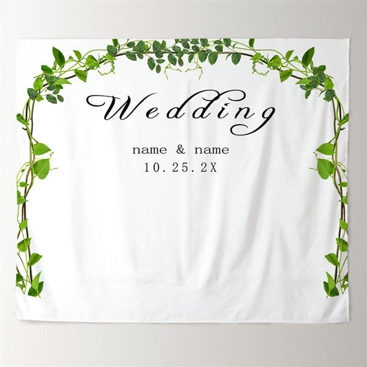 Lofaris Personalized White Flower Wedding Backdrop Decor