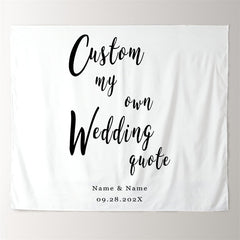 Lofaris Personalized White Wedding Backdrop Banner