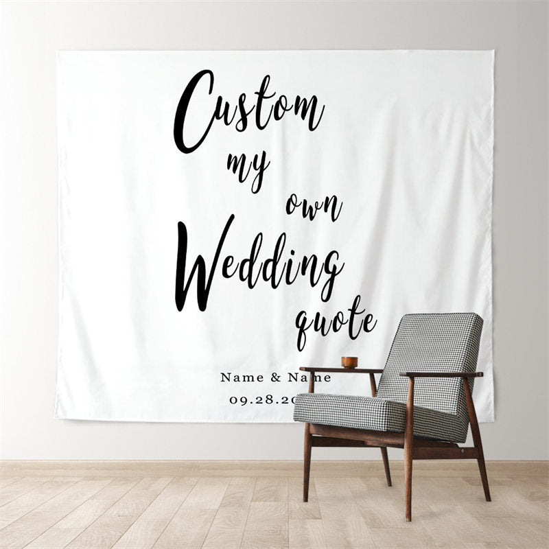 Lofaris Personalized White Wedding Backdrop Banner