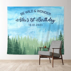 Lofaris Personalized Wild Wonder Birthday Backdrop Banner