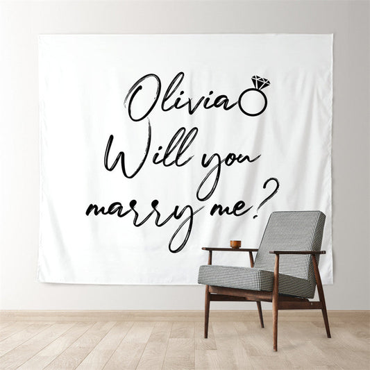 Lofaris Personalized Will You Marry Me Wedding Backdrop