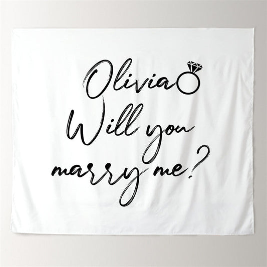 Lofaris Personalized Will You Marry Me Wedding Backdrop