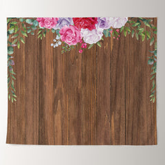 Lofaris Personalized Wooden Floral Wedding Backdrop Banner