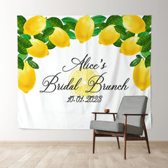 Lofaris Personalized Yellow Lemon Sign Bridal Shower Backdrop