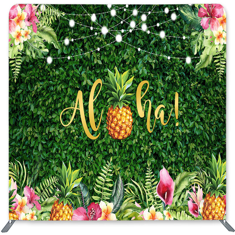 Lofaris Pineapple And Leaves Double-Sided Backdrop for Birthday