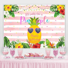 Lofaris Pineapple Floral Birthday Photo Decoration backdrops