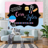 Load image into Gallery viewer, Lofaris Pink And Blue Gender Reveal Bbq Baby Shower Backdrop