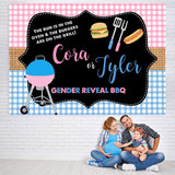 Load image into Gallery viewer, Lofaris Pink And Blue Gender Reveal Bbq Baby Shower Backdrop