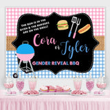 Load image into Gallery viewer, Lofaris Pink And Blue Gender Reveal Bbq Baby Shower Backdrop