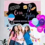 Load image into Gallery viewer, Lofaris Pink And Blue Gender Reveal Bbq Baby Shower Backdrop