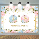 Load image into Gallery viewer, Lofaris Pink and Blue Pimpkins Floral Baby Shower Backdrop