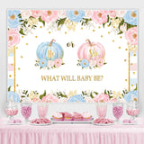 Load image into Gallery viewer, Lofaris Pink and Blue Pimpkins Floral Baby Shower Backdrop