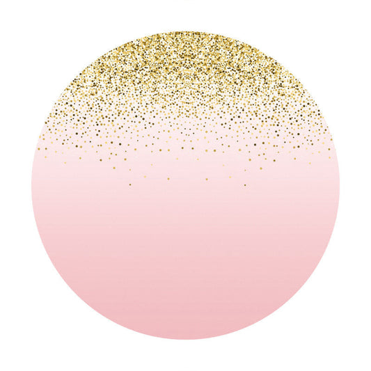 Lofaris Pink And Glitter Dots Round Theme Wedding Backdrop