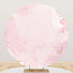 Lofaris Pink And Gold Simple Circle Happy Birthday Backdrop