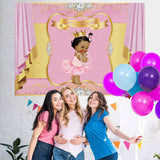 Load image into Gallery viewer, Lofaris Pink And Golden Diamond Baby Shower Backdrop For Girl