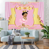 Load image into Gallery viewer, Lofaris Pink And Golden Diamond Baby Shower Backdrop For Girl