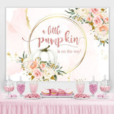 Load image into Gallery viewer, Lofaris Pink and golden floral pumpkin baby shower Backdrop