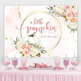 Load image into Gallery viewer, Lofaris Pink and golden floral pumpkin baby shower Backdrop