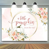 Load image into Gallery viewer, Lofaris Pink and golden floral pumpkin baby shower Backdrop
