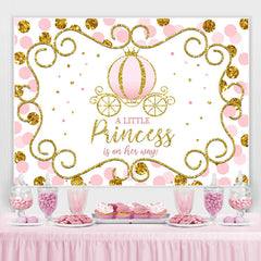 Lofaris Pink and Golden Pumpkin Princess Baby Shower Backdrop