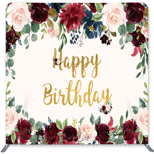 Lofaris Pink And Red Rose Double-Sided Backdrop for Birthday