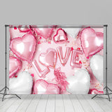 Load image into Gallery viewer, Lofaris Pink And Silver Ballons Happy Valentines Backdrops