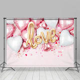 Load image into Gallery viewer, Lofaris Pink And White Ballon Love Backdrop For Valentines