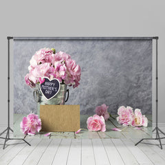 Lofaris Pink and White Florals Happy Mothers Day Backdrop