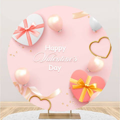 Lofaris Pink Ballons and Love Round Happy Valentines Backdrop