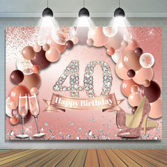 Lofaris Pink Balloons And Glitter Heels 40th Birthday Backdrop