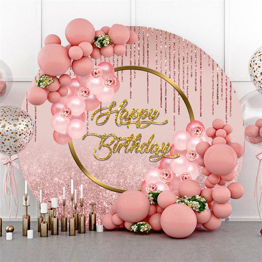 Lofaris Pink Balloons Bokeh Glitter Happy Birthday Backdrop