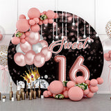 Load image into Gallery viewer, Lofaris Pink Balloons Bokeh Sweet 16 Birthday Party Backdrop