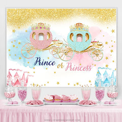 Lofaris Pink Blue Glitter Prince Or Princess Baby Shower Backdrop