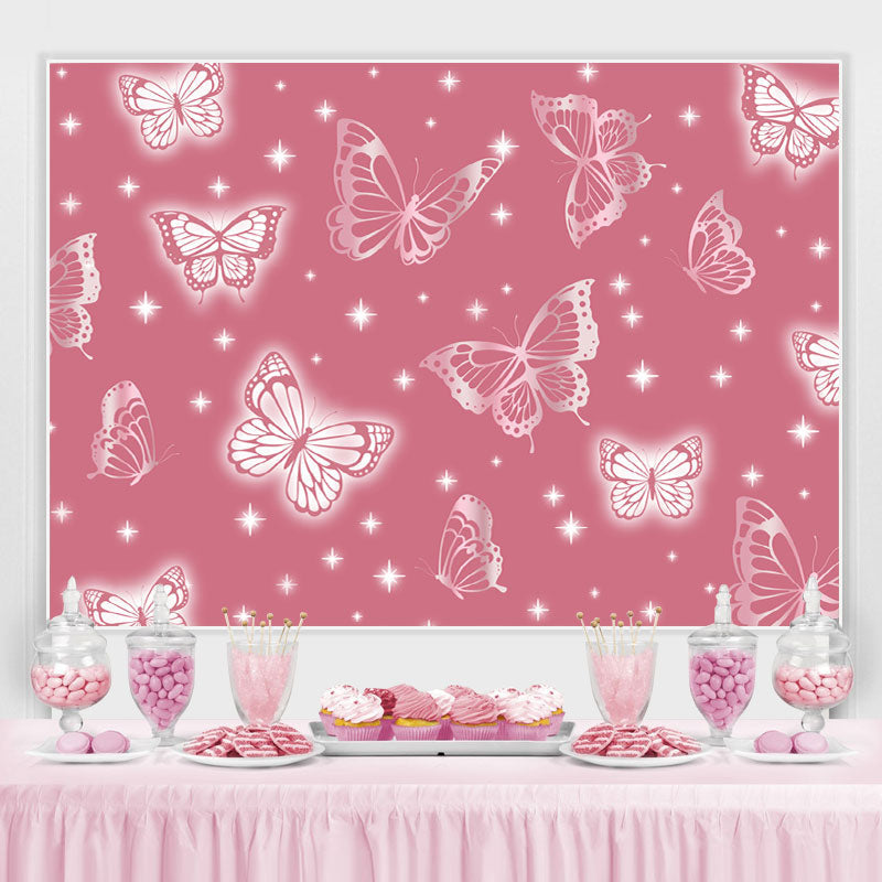 Lofaris Pink Butterfly The Early 2000S Backdrop Girls Birthday