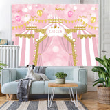Load image into Gallery viewer, Lofaris Pink Circus Balloons Happy Birthday Backdrop For Girl