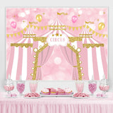 Load image into Gallery viewer, Lofaris Pink Circus Balloons Happy Birthday Backdrop For Girl