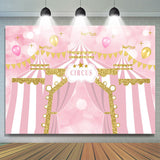 Load image into Gallery viewer, Lofaris Pink Circus Balloons Happy Birthday Backdrop For Girl