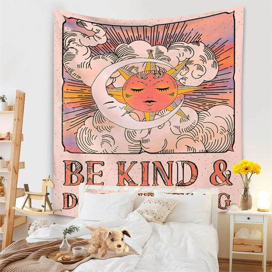 Lofaris Pink Cloud Abstract Bohemian Pattern Wall Tapestry