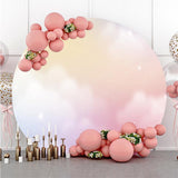 Load image into Gallery viewer, Lofaris Pink Cloud Light Round Baby Shower Backdrop For Girl