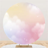 Load image into Gallery viewer, Lofaris Pink Cloud Light Round Baby Shower Backdrop For Girl